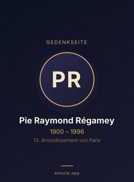 Gedenkportrait von Pie Raymond Régamey