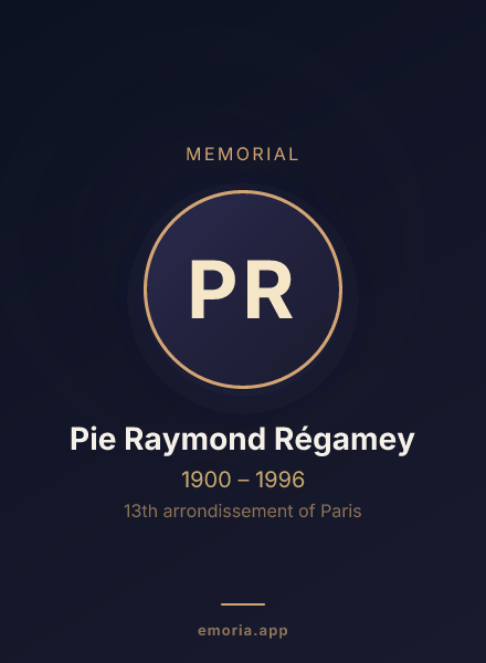 Memorial portrait of Pie Raymond Régamey