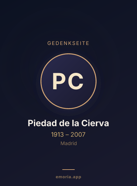 Gedenkportrait von Piedad de la Cierva
