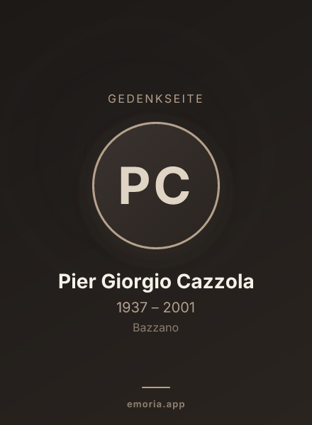 Gedenkportrait von Pier Giorgio Cazzola