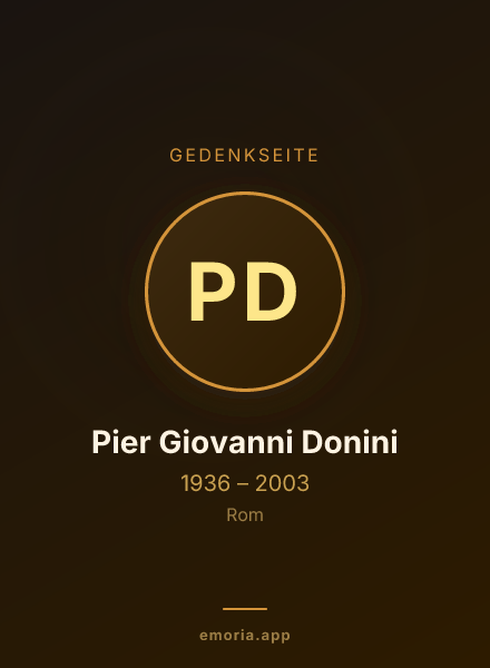 Gedenkportrait von Pier Giovanni Donini