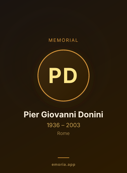 Memorial portrait of Pier Giovanni Donini