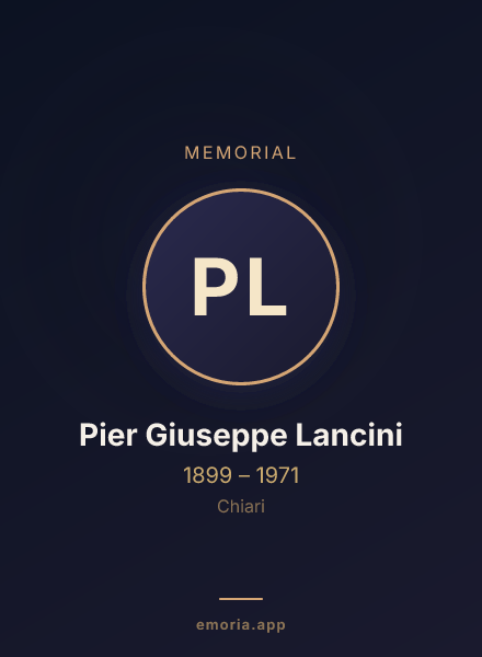 Memorial portrait of Pier Giuseppe Lancini