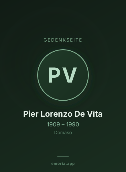 Gedenkportrait von Pier Lorenzo De Vita