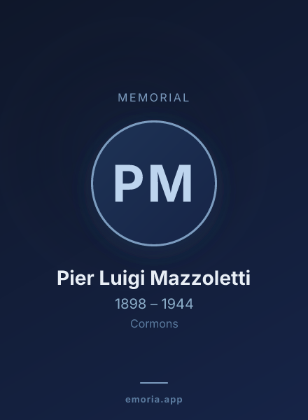 Memorial portrait of Pier Luigi Mazzoletti