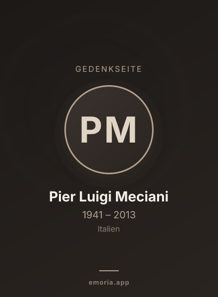 Gedenkportrait von Pier Luigi Meciani