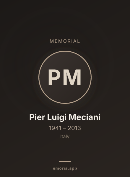 Memorial portrait of Pier Luigi Meciani