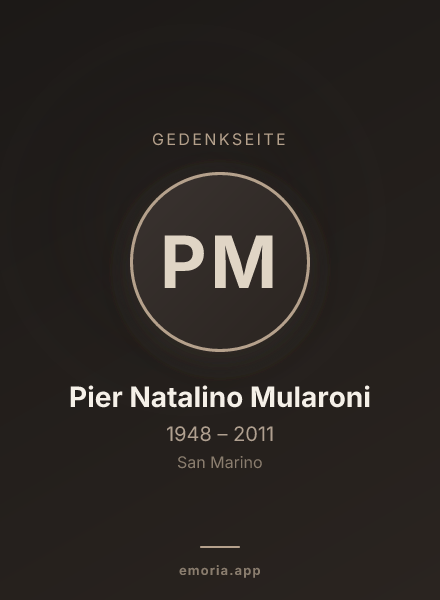 Gedenkportrait von Pier Natalino Mularoni
