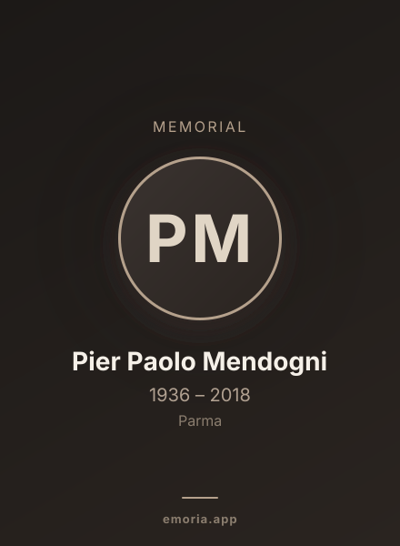 Memorial portrait of Pier Paolo Mendogni