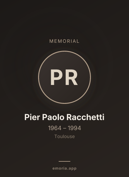 Memorial portrait of Pier Paolo Racchetti