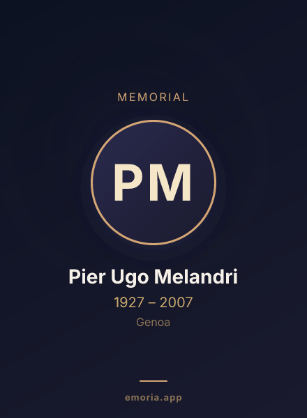 Memorial portrait of Pier Ugo Melandri