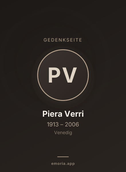 Gedenkportrait von Piera Verri
