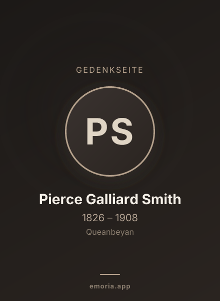 Gedenkportrait von Pierce Galliard Smith