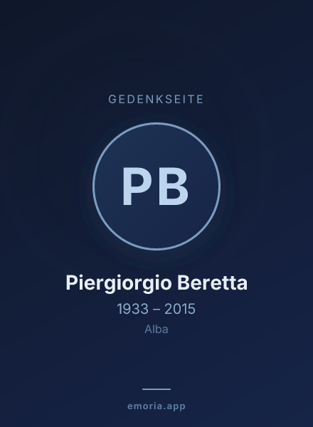 Gedenkportrait von Piergiorgio Beretta
