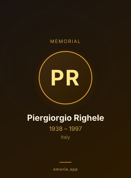 Memorial portrait of Piergiorgio Righele