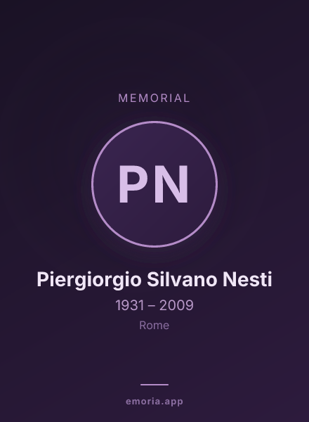 Memorial portrait of Piergiorgio Silvano Nesti