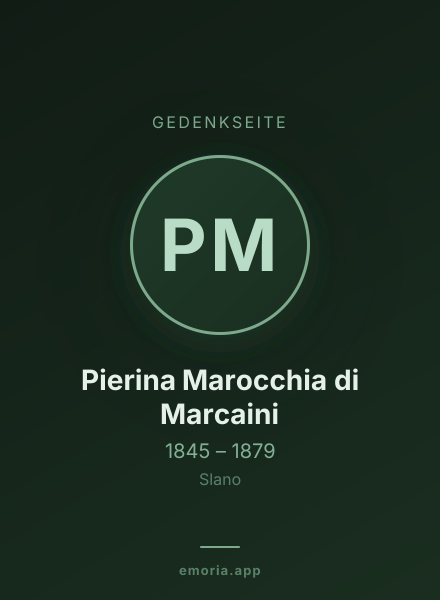 Gedenkportrait von Pierina Marocchia di Marcaini