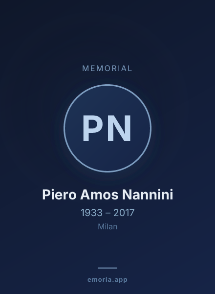 Memorial portrait of Piero Amos Nannini