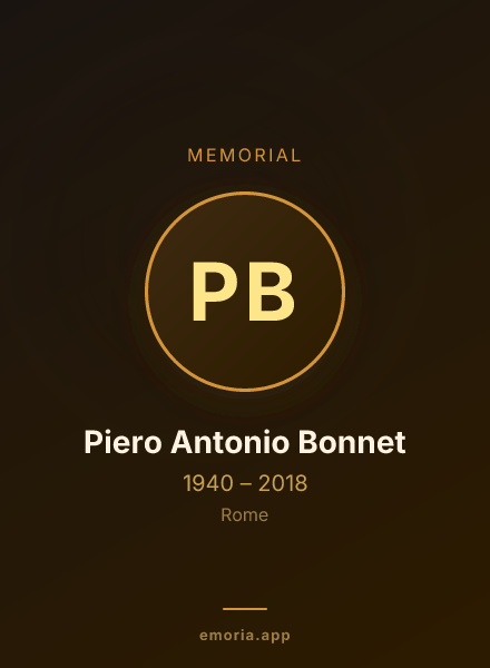 Memorial portrait of Piero Antonio Bonnet