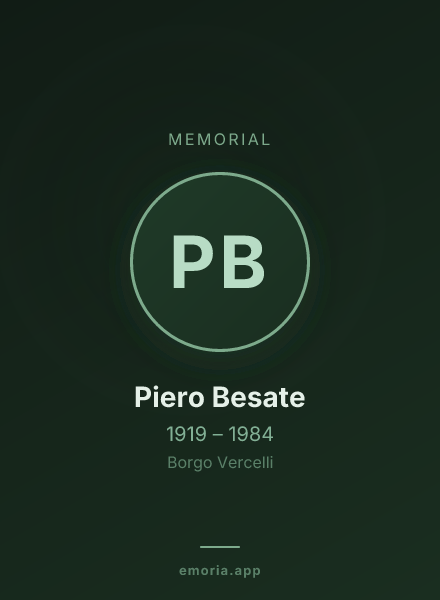 Memorial portrait of Piero Besate
