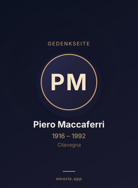 Gedenkportrait von Piero Maccaferri