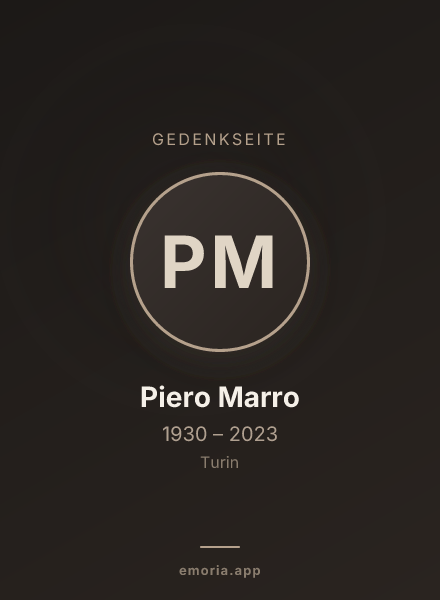 Gedenkportrait von Piero Marro