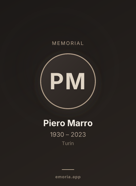 Memorial portrait of Piero Marro