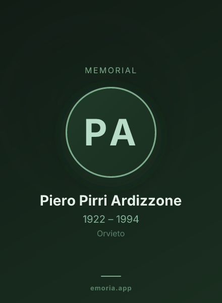 Memorial portrait of Piero Pirri Ardizzone