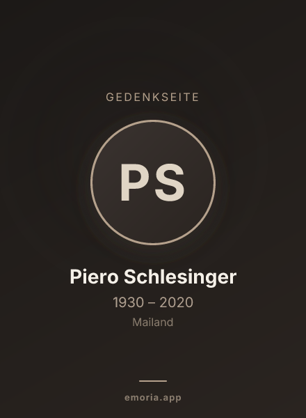 Gedenkportrait von Piero Schlesinger