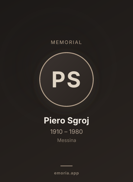 Memorial portrait of Piero Sgroj
