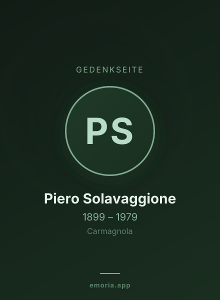 Gedenkportrait von Piero Solavaggione