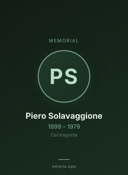 Memorial portrait of Piero Solavaggione
