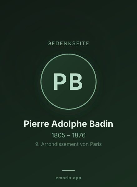 Gedenkportrait von Pierre Adolphe Badin