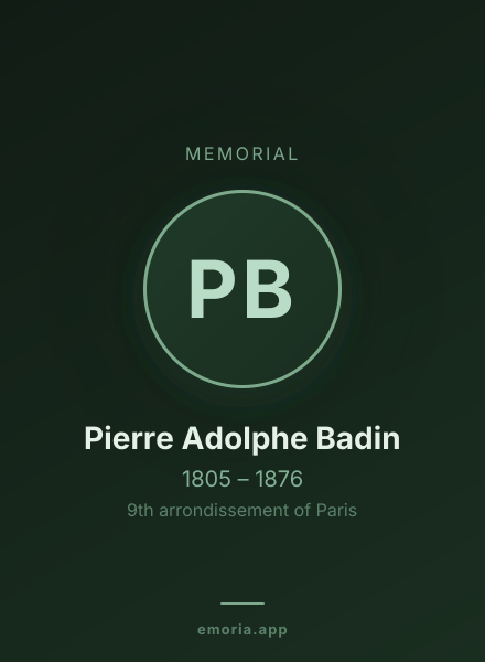 Memorial portrait of Pierre Adolphe Badin