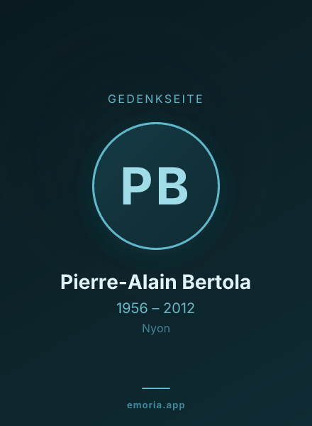 Gedenkportrait von Pierre-Alain Bertola