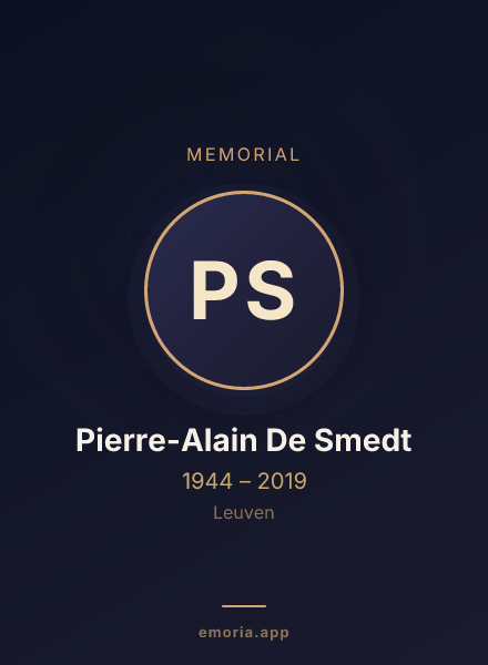 Memorial portrait of Pierre-Alain De Smedt