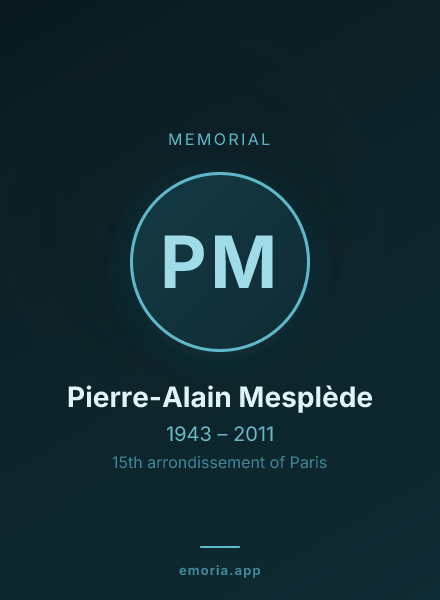 Memorial portrait of Pierre-Alain Mesplède