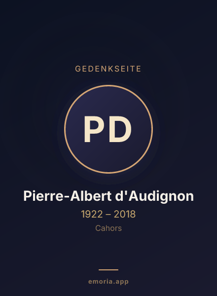 Gedenkportrait von Pierre-Albert d'Audignon