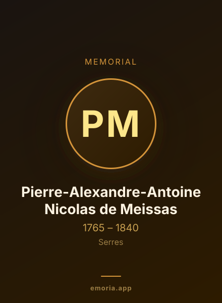 Memorial portrait of Pierre-Alexandre-Antoine Nicolas de Meissas