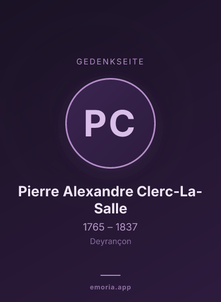 Gedenkportrait von Pierre Alexandre Clerc-La-Salle