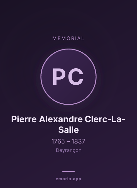 Memorial portrait of Pierre Alexandre Clerc-La-Salle