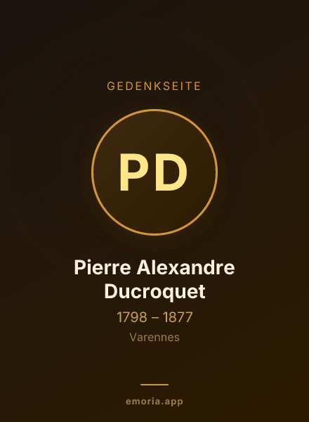 Gedenkportrait von Pierre Alexandre Ducroquet
