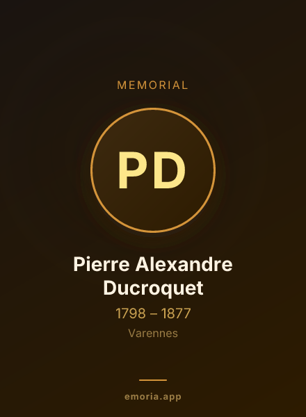 Memorial portrait of Pierre Alexandre Ducroquet