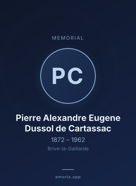 Memorial portrait of Pierre Alexandre Eugene Dussol de Cartassac