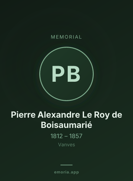 Memorial portrait of Pierre Alexandre Le Roy de Boisaumarié