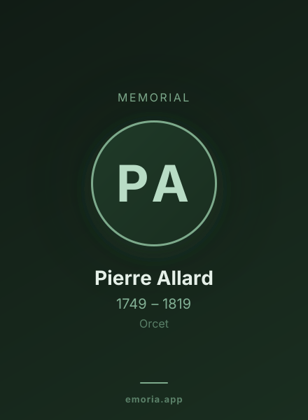 Memorial portrait of Pierre Allard