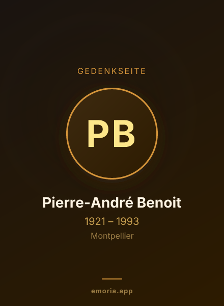Gedenkportrait von Pierre-André Benoit