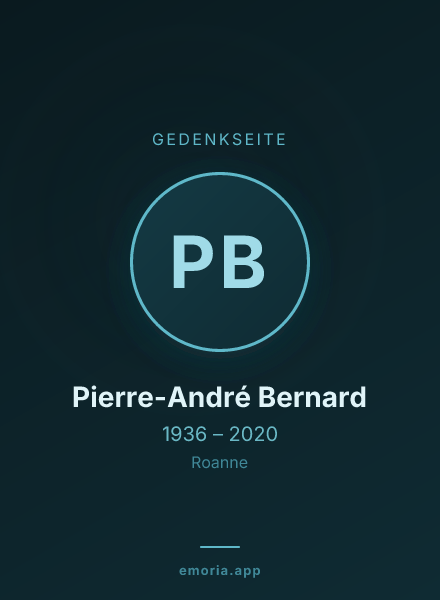 Gedenkportrait von Pierre-André Bernard