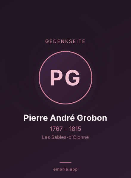 Gedenkportrait von Pierre André Grobon