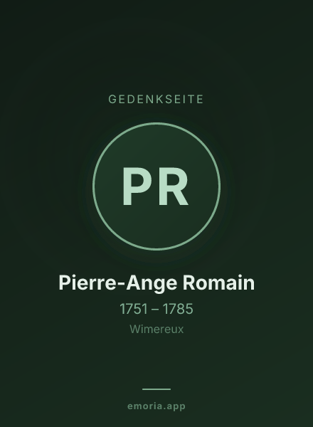 Gedenkportrait von Pierre-Ange Romain